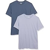 Amazon Essentials Men's Short Sleeve T-Shirts, Slim-Fit, Crewneck, Pack of 2