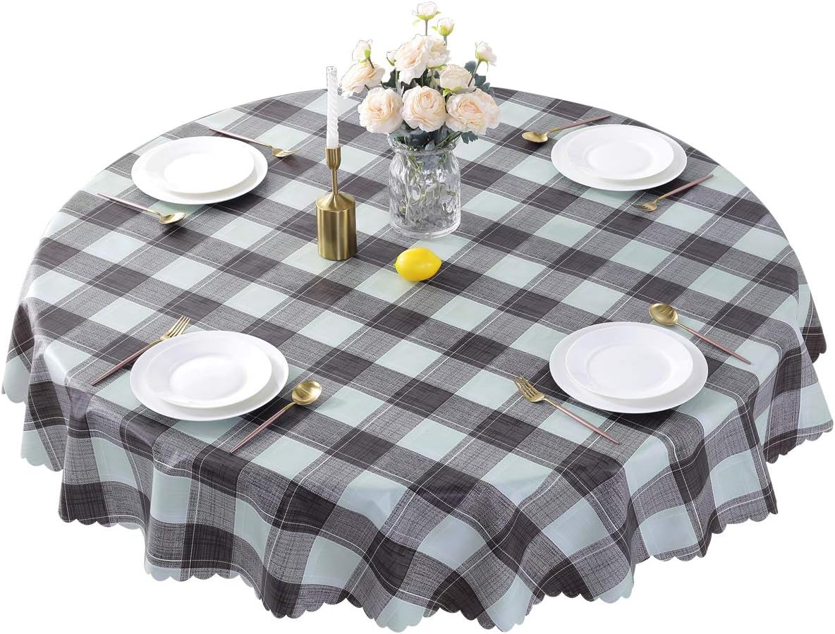 Best Dining Table Cloth Vinyl Round Brown