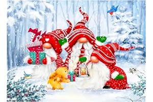 LVIITIS Christmas Diamond Painting Kits for Adults Beginner,Snowman 5D Diamond Art Dots Kits, DIY Full Round Drill Gem by Number Kits Arts and Crafts for Home Wall Decor 12 x 16 Inch(Blue)