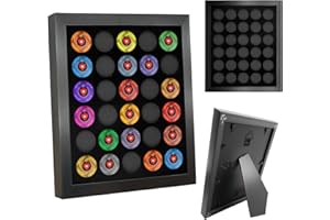 KBVASOTZ Casino Chip Display Case for 30 Chips, Poker Chips Holder Shadow Box, 11"x13" Wall Mount or Tabletop Display Frame for Collectors Souvenir Gift