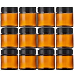 Lil Ray 4 oz Round Amber Glass Jar with Inner