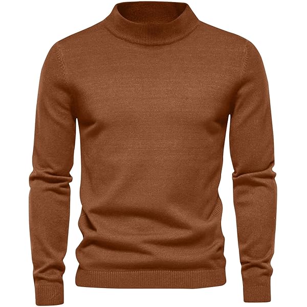 Men's Mock Turtleneck Sweater Long Sleeve Half Neck Pullover