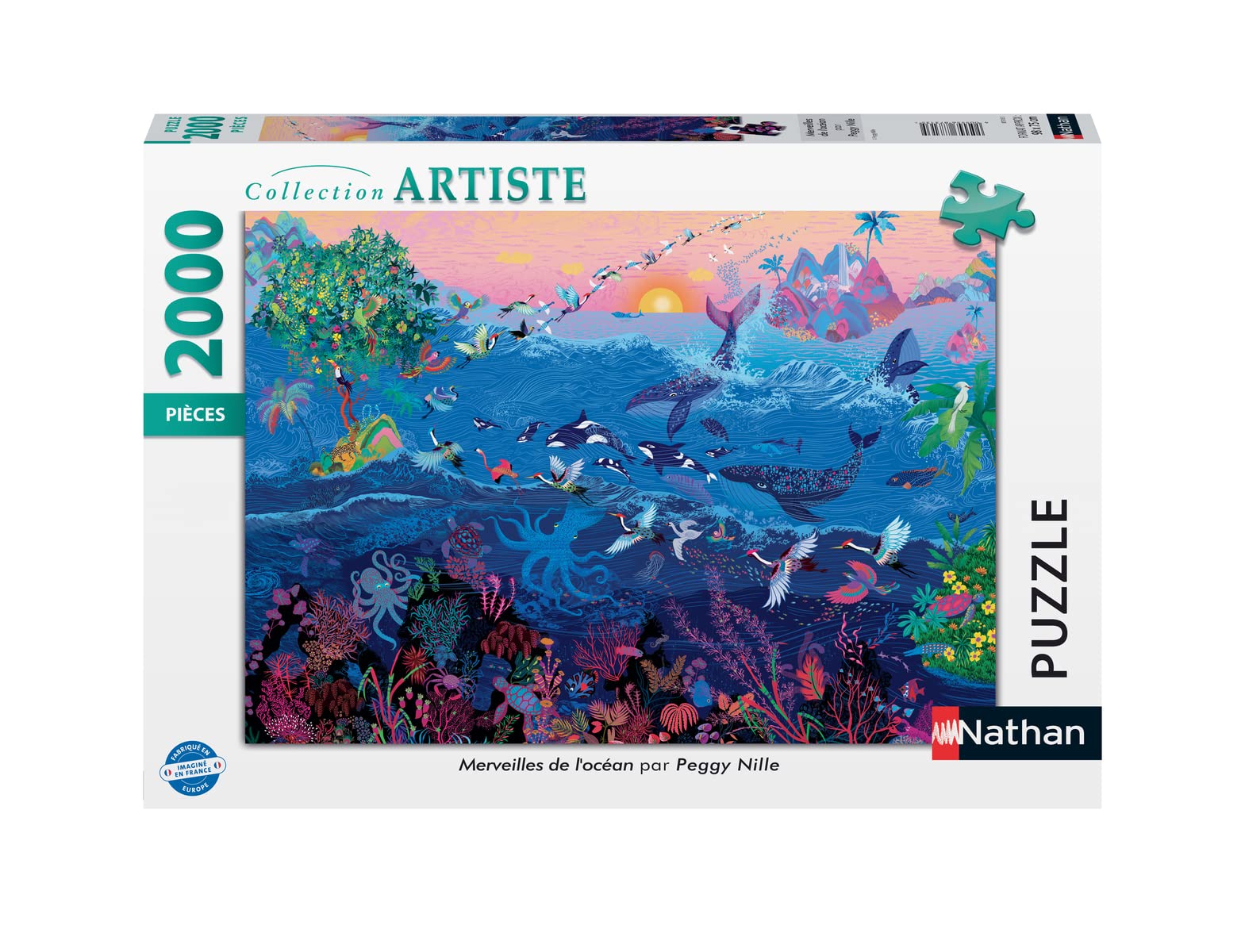 Nathan 2000 Piece Jigsaw Puzzle - Wonders of the Ocean - Peggy Nille - Adults and Children 14+ - Premium Jigsaw Puzzle - Artist Collection - 87313