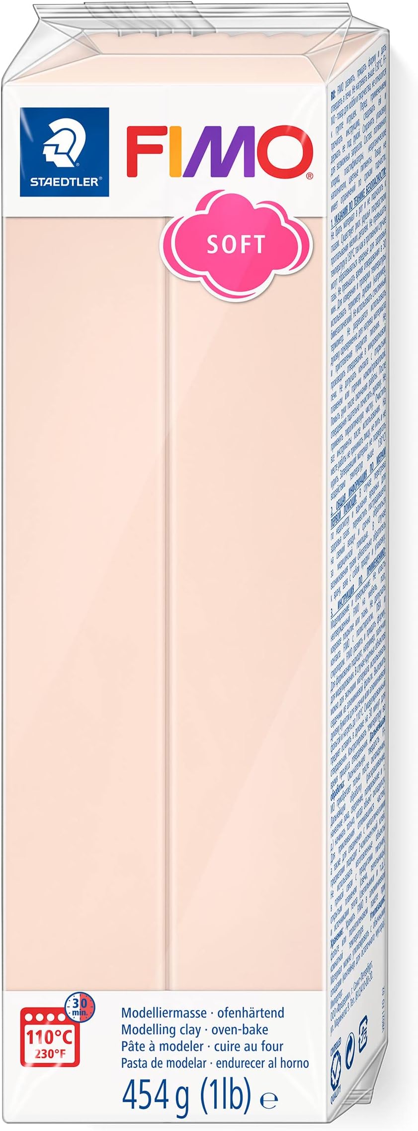Staedtler FIMO Soft Oven-Hardening Polymer Modeling Clay Pale Pink Light 454g