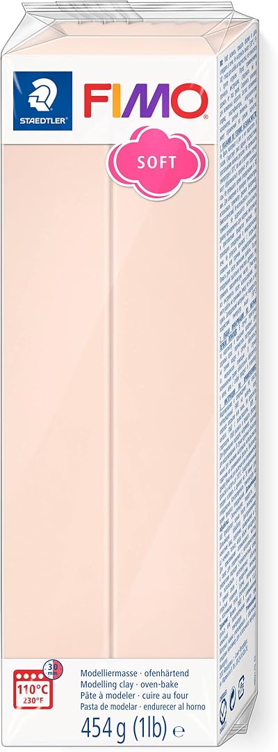 Staedtler FIMO Soft Oven-Hardening Polymer Modeling Clay Pale Pink Light 454g