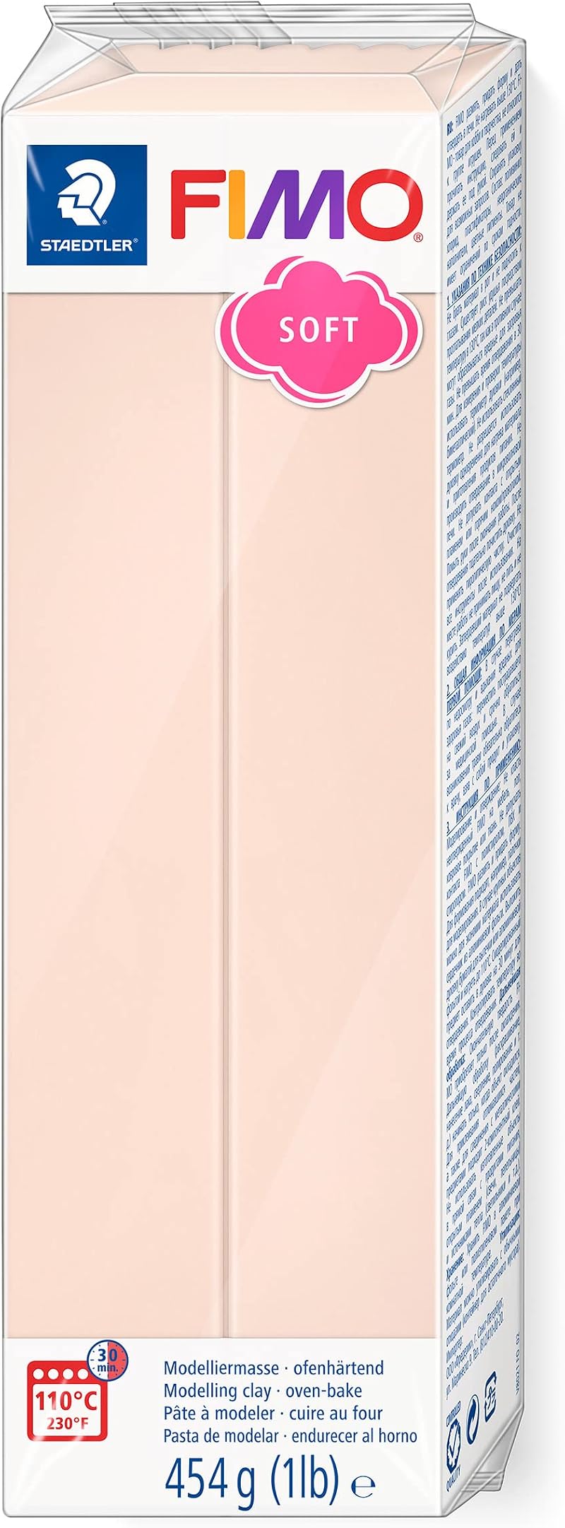 Staedtler FIMO Soft Oven-Hardening Polymer Modeling Clay Pale Pink Light 454g