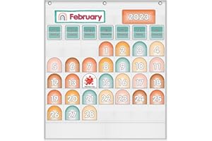 ABCKEY Weather Calendar for Kids,Weather Classroom, Children's Learning, Classroom Supplies Pocket Chart and Homeschool