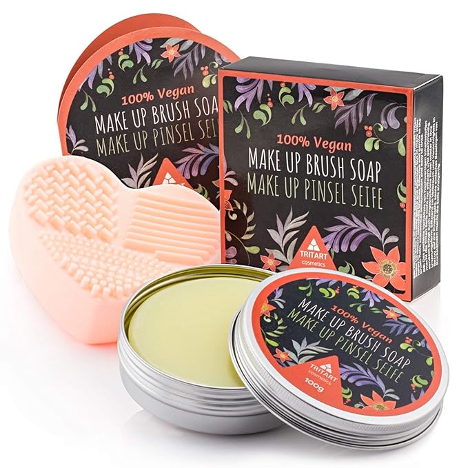 Professional vegan brush cleaner soap, cosmetic brush and make up brush