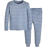 moimoln Stripe Pajamas Set 12M-8Y Ribbed Unisex Baby & Toddler, Soft Viscose, Snug-Fit, Everyday Sleepwear