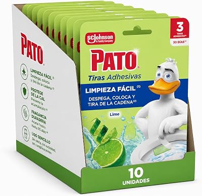 Tiras Adhesivas WC Lima, Limpia, Refresca y Perfuma el Inodoro, Frescor Intenso, Pack de 10 = 30