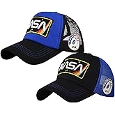 BAIMORE NASA Hat Baseball Cap Mesh Snap Back Adjustable Patchwork Outdoor Sports Cap
