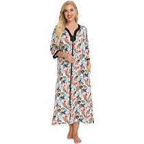 House Dresses for Womens Robe Long Zip 