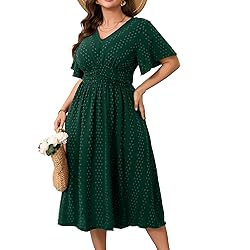 RWJ Women's Plus Size Maxi Dress Flutter Casual V