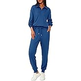 BTFBM Women's 2 Piece Tracksuit Spring Outfits 2026 Long Sleeve Half Zip Sweatshirt Sweatpants Lounge Set Sweatsuits