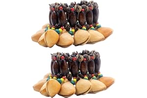 Vilihkc 2 PCS African Tribal Style Nuts Handbell Seed Rattle Bracelet Anklet Natural Percussion Accessories Musical Instrumen