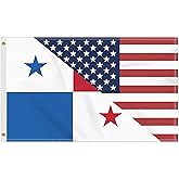 3×5 FT USA Panama Friendship Flag, Large 150D America Panamanian Outdoor Banner,Double Side Printing American Decor For Patio Garden With Brass Gromment