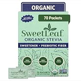 SweetLeaf Stevia Powder Sweetener, Sugar Free - 70 Packets (1 Pack) | Zero Calorie Sweetener No Erythritol, Stevia Leaf Extract, Natural Sugar Substitute for Coffee &amp; Baking, Prebiotic Fiber