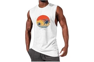 2026 Fashion Graphic Tank Tops for Men Summer Beach Sleeveless T Shirt Hawaiian Palm Tree Vacation Tank Tops