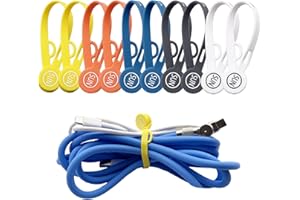 SUNFICON Silicone Twist Ties 10 PCS Upgraded Long Cable Straps 2023 New Magnetic Cord Organizers Cable Clips Colorful Appliance Headphone Cord Holder Manager Bookmark Whiteboard Fridge Magnet Keychain
