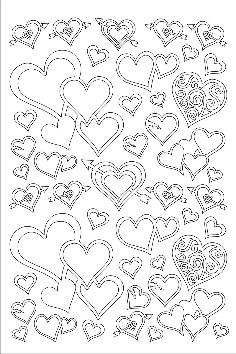 Rössler 9200-7002 Multiple Hearts Peel Off Sticker - White