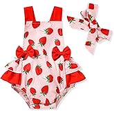 GRNSHTS Infant Baby Girls Ruffle Romper Toddler Sleeveless Halter Bodysuit Jumpsuit+Headband Summer Clothes