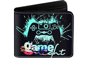 EXXBYELI Teen Boys Wallet Gifts for Gamers Boys Gamepad Leather Wallets Credit Id Card Cash Holder Rfid Blocking Zipper Aesthetic Wallets With Coin Pocket Id Window Gaming Wallets for Gamers Men Boys Teenager