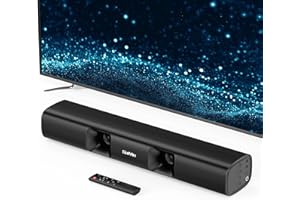 SAIYIN Sound Bar for Smart TV - 50W Powerful TV Sound Bar with Crystal Clear Dialogue & Enhanced Bass | 17-Inch Compact Soundbar for TV with Bluetooth 5.3, Optical & AUX, perfect for Smart TVs, PC, Projector