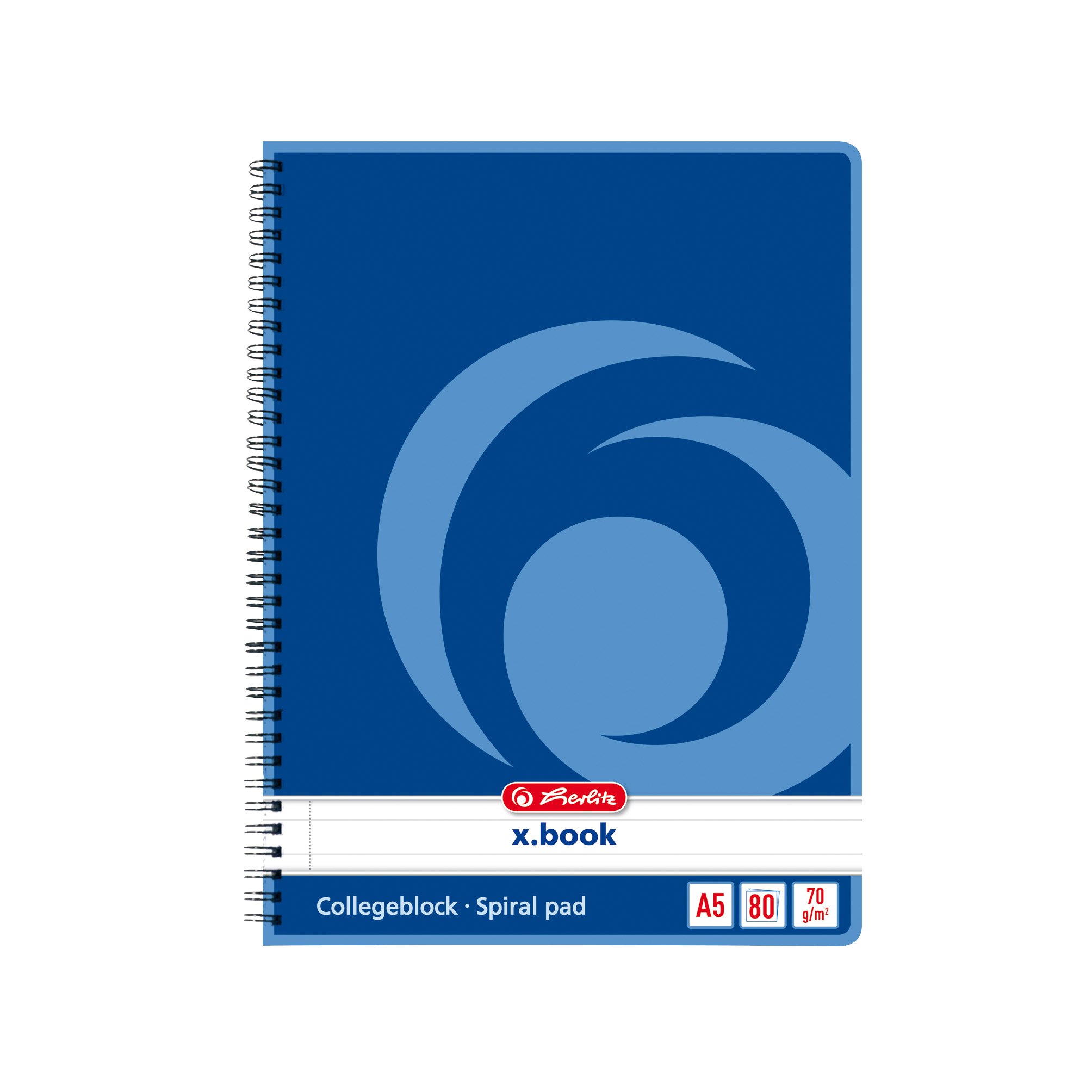 Herlitz A5 80 Sheet Ruled Spiral Book (Pack of 4)