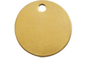CH HANSON C.H. Hanson 1078B Brass Tags, 18 Gauge, 1" Diameter, 3/16 in Hole, Round (Pack of 100), (Model: 337-1078B)