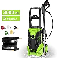 Homdox 3000 PSI Pressure Washer Electric 1800W High Pressure Power Washer Machine with Power Hose Gun Turbo Wand 5 Interchangeable Nozzles