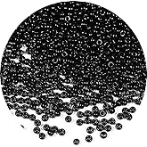 Bala&Fillic Size 2mm Seed Beads 9500pcs/100 Grams in Bag 12/0 Small Black Seed Beads for Making Jewelry Earring Bracelets Necklace (Black)