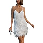 ECDAHICC Women’s Dresses Flapper Dresses 20s Gatsby with All-Over Fringe Mini Dresses