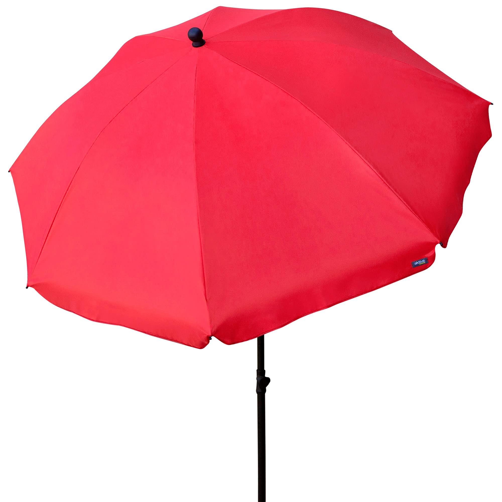AKTIVE 85305 - Garden umbrella with UV30 protection, flexible pole height adjustable 28-32 mm, Ø240 cm, red