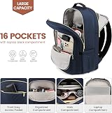 LOVEVOOK Laptop Backpack 15.6 Inch Women USB Charging Navy Blue view 2