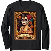 Dia De Los Muertos Women Mexican Day of The Dead Sugar Skull Long Sleeve T-Shirt