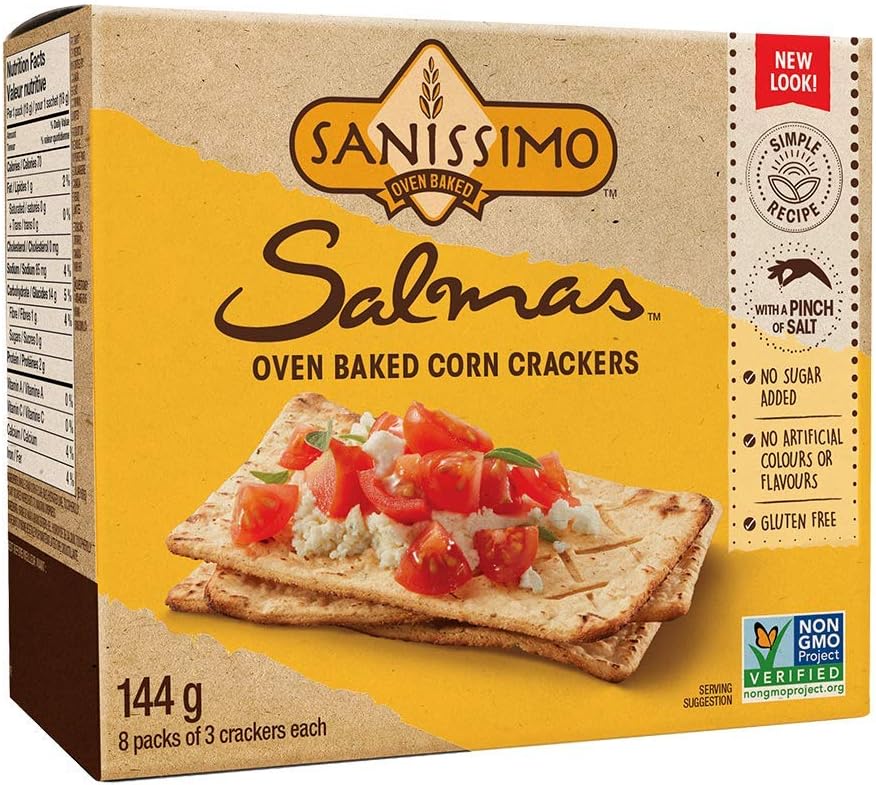SANISSIMO Salmas GlutenFree and NonGMO, OvenBaked Flatbread Corn