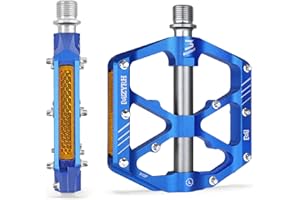 MZYRH 3 Bearings Mountain Bike Platform Pedals - Flat Alloy 9/16" Non-Slip Bicycle Pedals