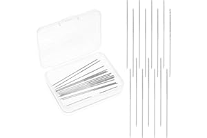 DIVINA VITAE 15Pcs Snag Nab It Tool 2.36 x 0.03 Inch Snag Repair Needle Tool with Case, Leather Stitching Needles for Woven Knitted Cloth Garments Drapes