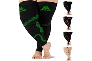Mojo Compression Socks 4X-Large Thigh Sleeve for Men and Women Circulation - 20-30mmHg Firm Support - Designed to Treat Spider Veins, Lymphedema & Swelling - Medical Compression Stockings - 1 Pair