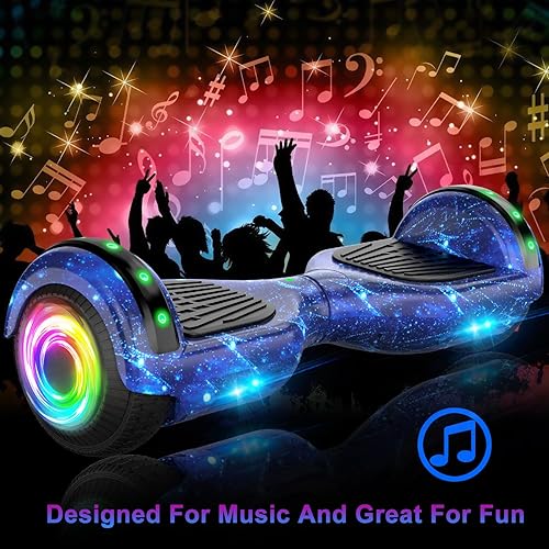 SISIGAD Hoverboard for Kids Ages 6-12, with Built-in Bluetooth