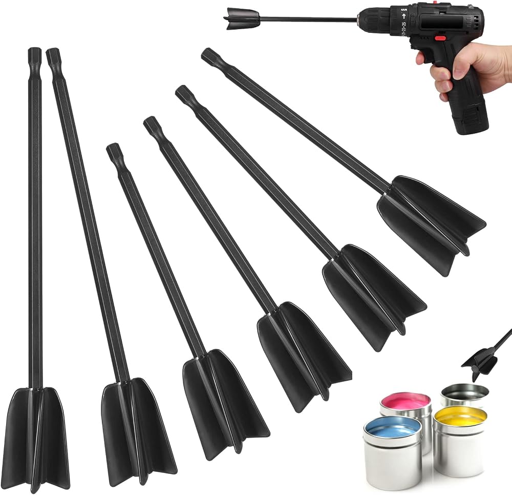 Zocipro 6Pcs Drill Mixer Attachments 1/4 Inch Epoxy Stirrer Paddles
