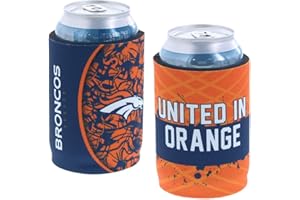 KOLDER Football Team Logo Insulated Coozie Huggie Can Holder Cooler 2-Pack Set (Denver) Broncos - Dynamic)