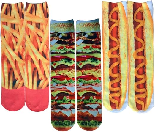 SherryDC Mens Novelty Funny Crazy Graphic Photo 3D Print Casual Long Crew Tube Socks