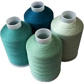 Sewing Thread 4 Colors Set 40s/2 for Sewing Machine，Quilting，Hand Sewing Total 4000yards （Cyan Series）