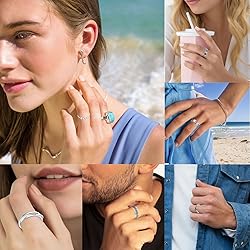 MUCAL Anxiety Ring for Women Men 6pcs Stainless