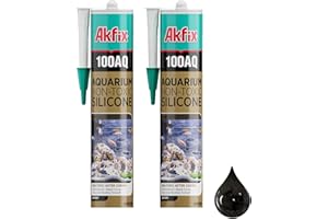 Akfix 100AQ Aquarium Sealant Black (2x10.1 fl. oz.) – 100% Waterproof, Fish-Safe, High-Speed Curing and Strong Adhesion, Non-Toxic Glass Adhesive for Aquarium Repair | Black, 2 Pack