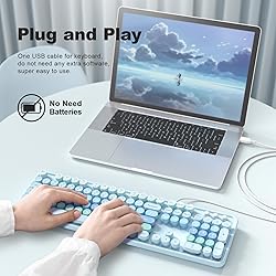 MOFII Keyboard Wired Large Print, Computer Keyboard