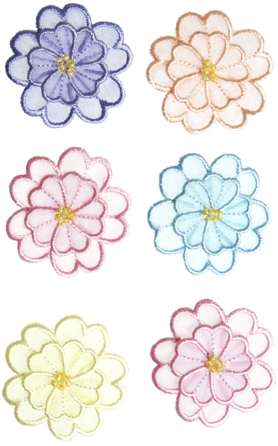 Simplicity Assorted Sheer Flowers Multi Pack Iron on Applique