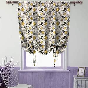 Cortina Opaca Amarilla con Aislamiento térmico, Cortina Corta, Cenefa