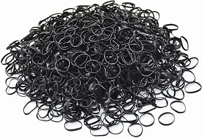 TONGTLETECH Mini Hair Rubber Bands 500 Black Soft Elastic Braiding Ties